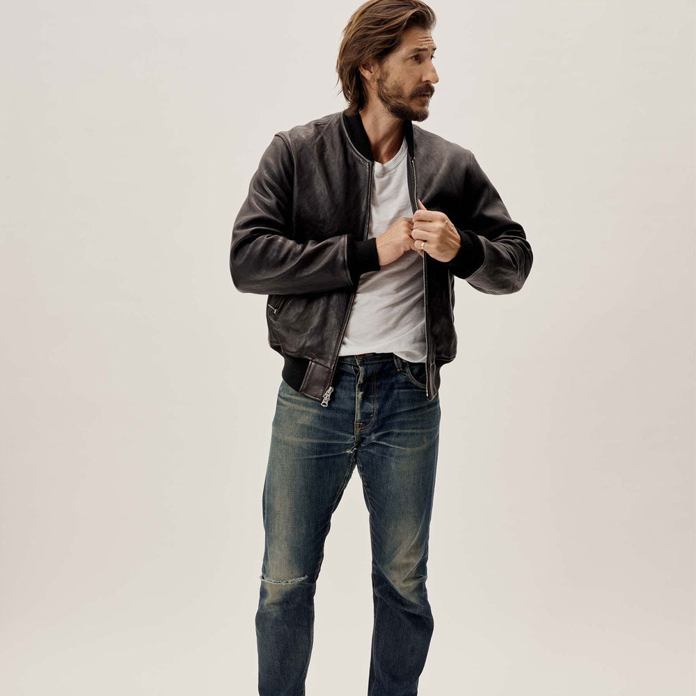 Men’s Military A-1 Pilot Leather Bomber Jacket