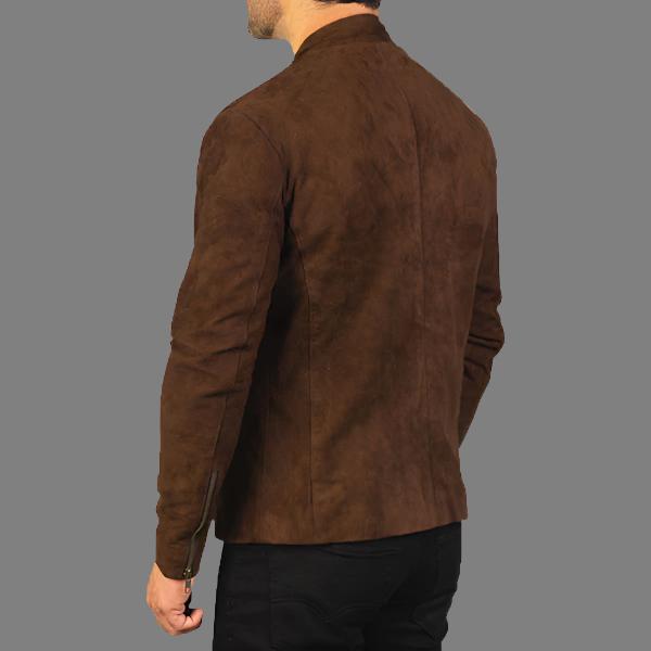 Charcoal Mocha Suede Biker Jacket