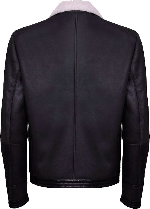 Men’s Brown Soft Aviator Leather Jacket with Fur