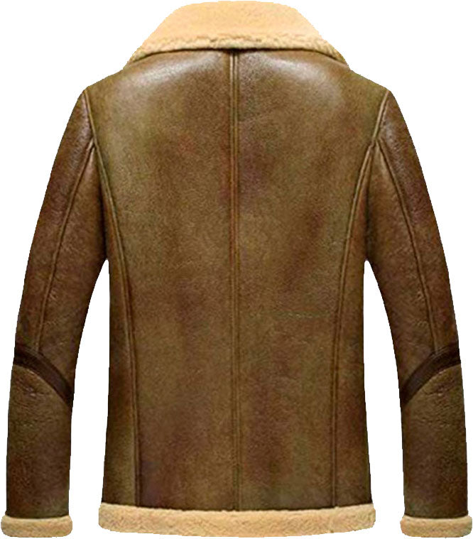 Men’s Short Flight Leather Jacket with Fur