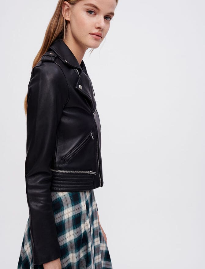 Women's Black Trendy Leather Biker Jacket