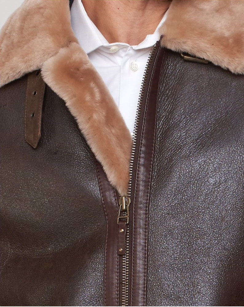 Men’s Shearling Sheepskin Bomber Jacket