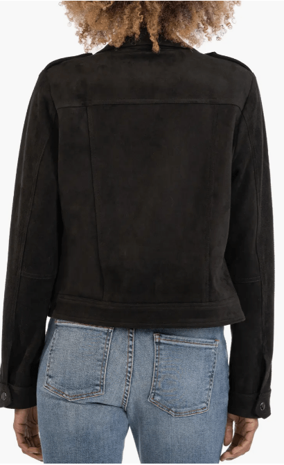 Women's Black Suede Leather Harrington Jacket