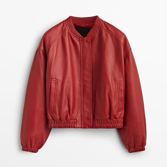 Women's Aviator Sheepskin Leather Bomber Jacket