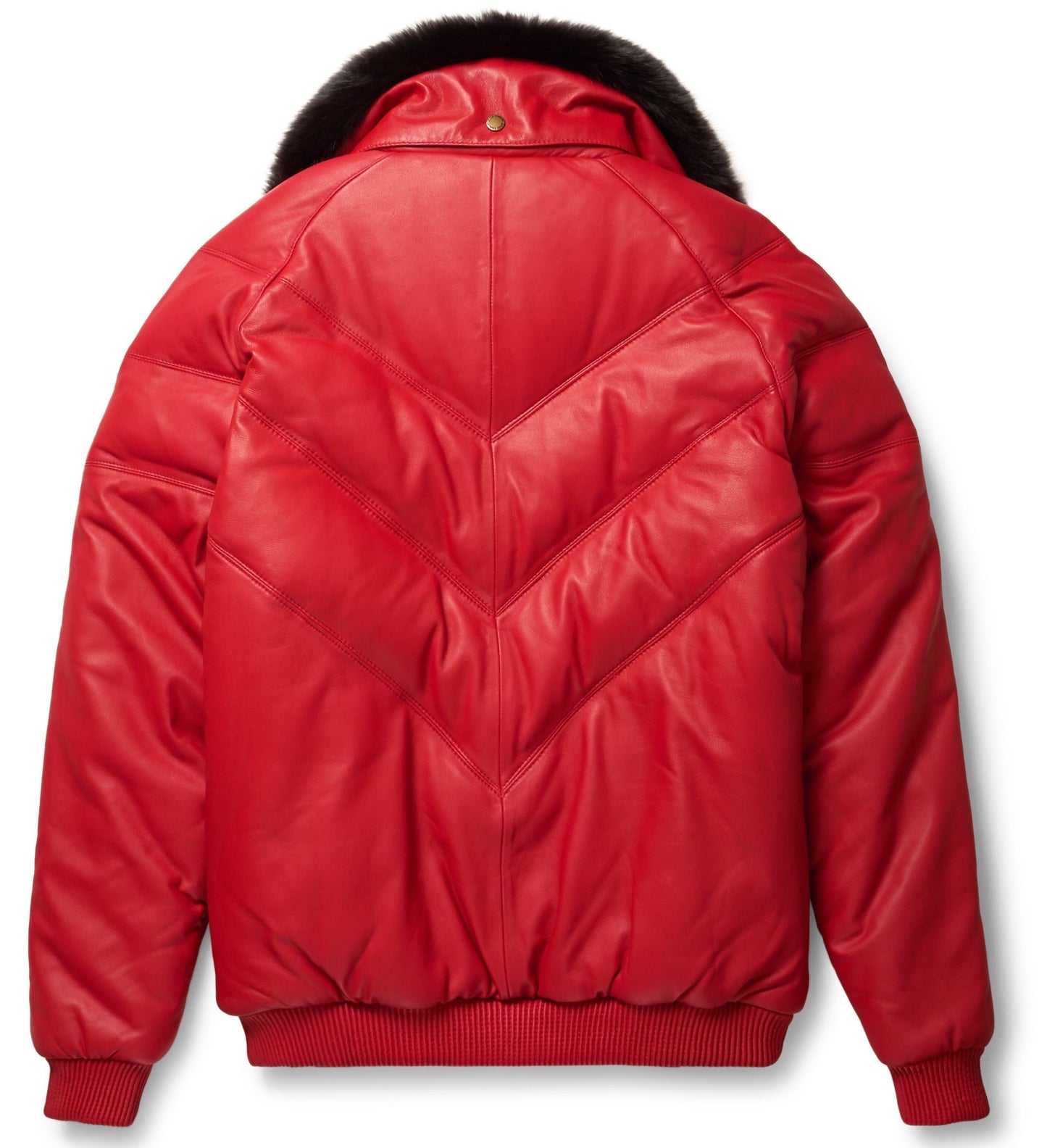 Premium Avanzar Red Leather V-Bomber Jacket