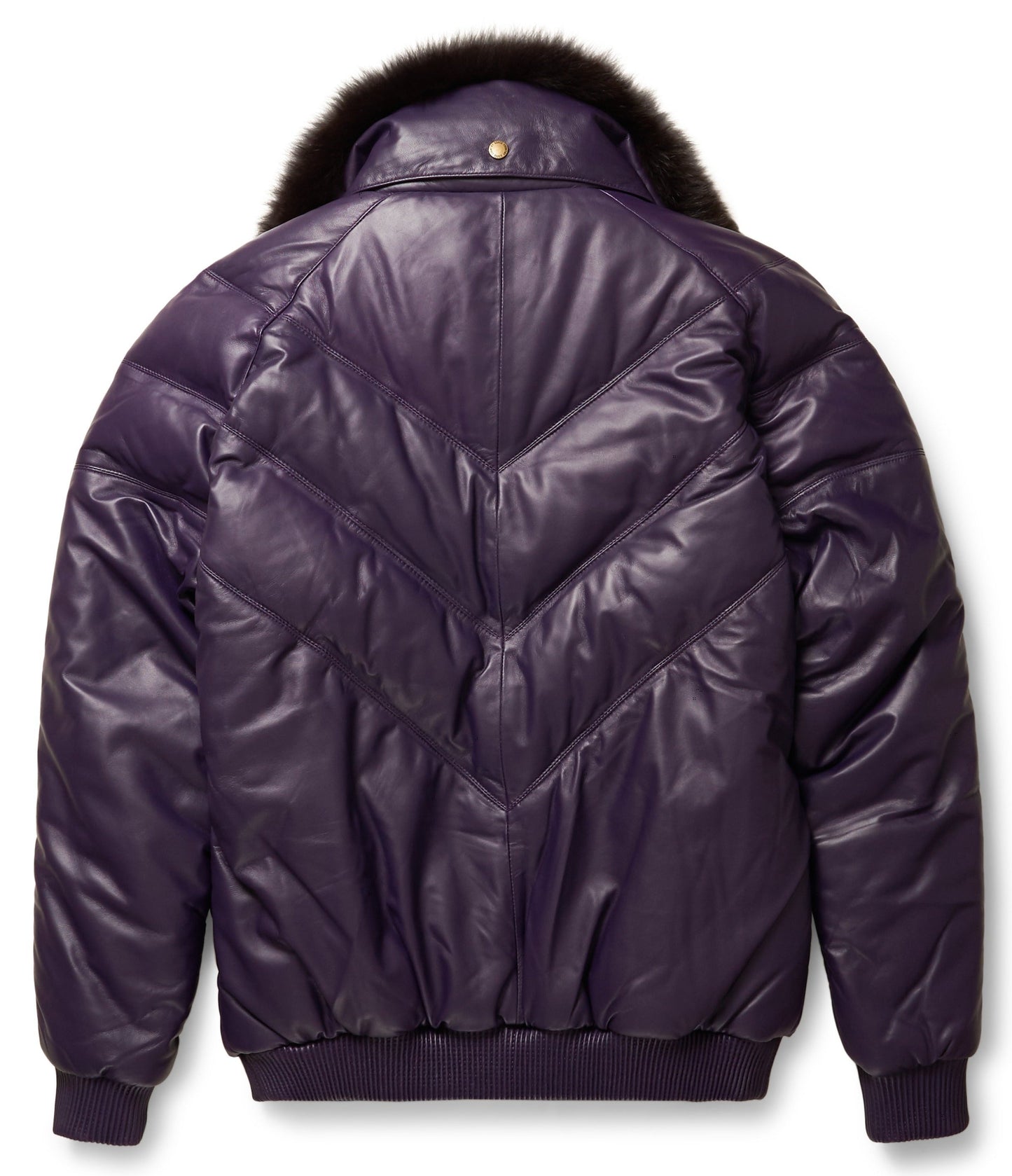 Premium Avanzar Purple Leather V-Bomber Jacket