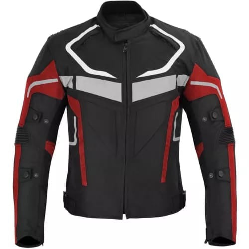 Black & Red Armored Moto Leather Jacket