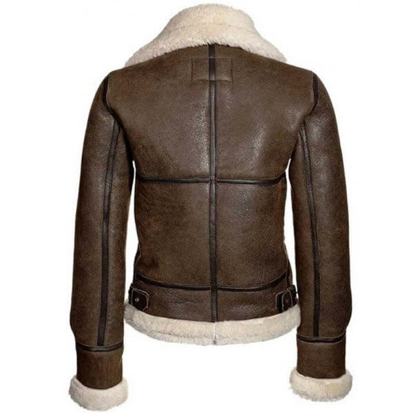 Aviator Women’s Distressed Brown Leather Jacket