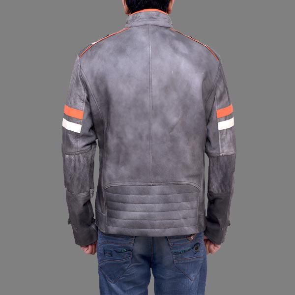 Fossil Grey Retro Biker Jacket