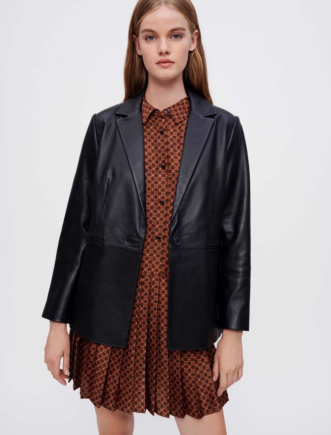 Women's Black Leather Blazer – Avanzar Leather