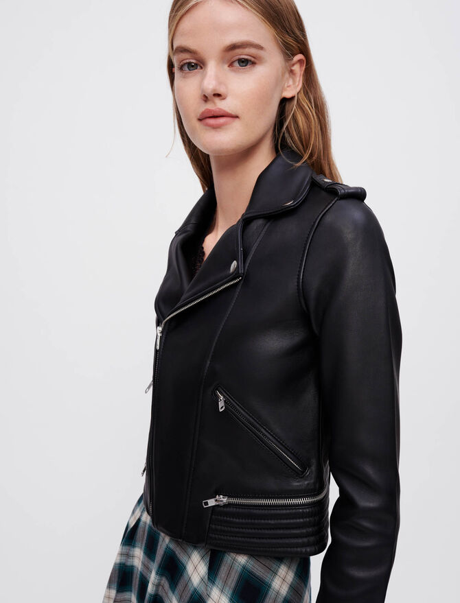 Women's Black Trendy Leather Biker Jacket