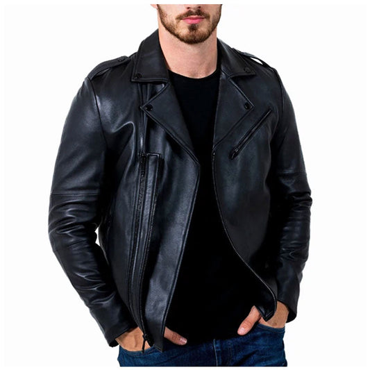 Men's Phantom Leather Moto Jacket - Sleek, Stylish & Durable