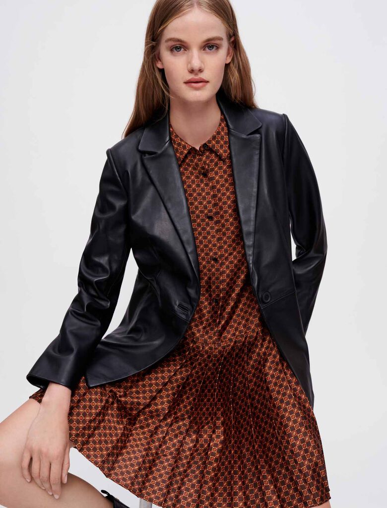 Women's Black Leather Blazer – Avanzar Leather