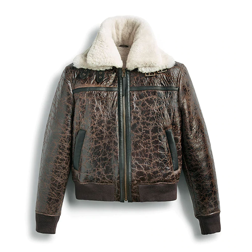 Men’s Shearling RAF Aviator Leather Bomber Jacket