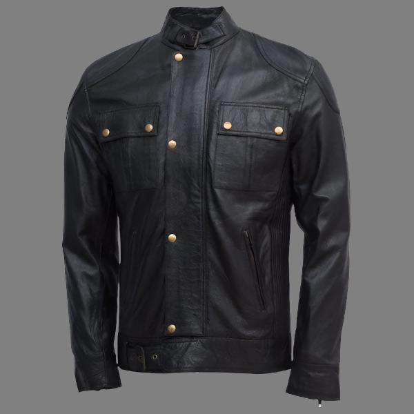 Lightweight Men Soft Black Sheepskin Jacket
