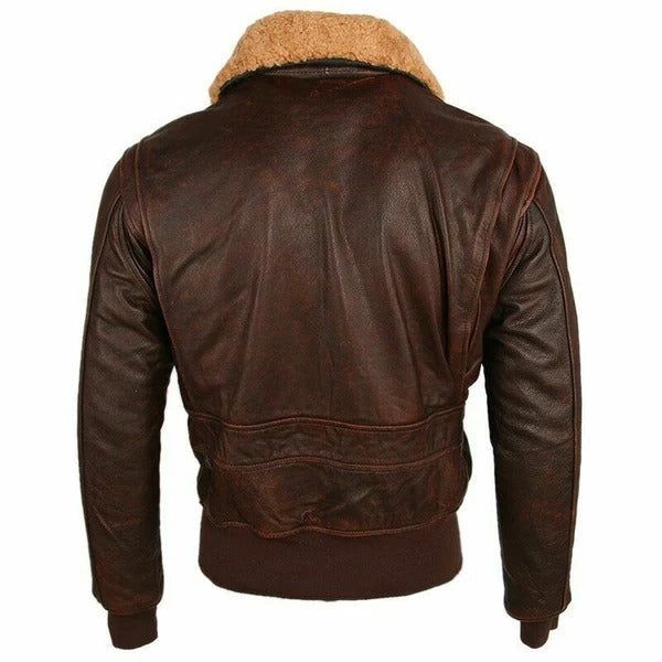 Men’s Vintage Distressed Leather Flight Jacket Avanzar Leather