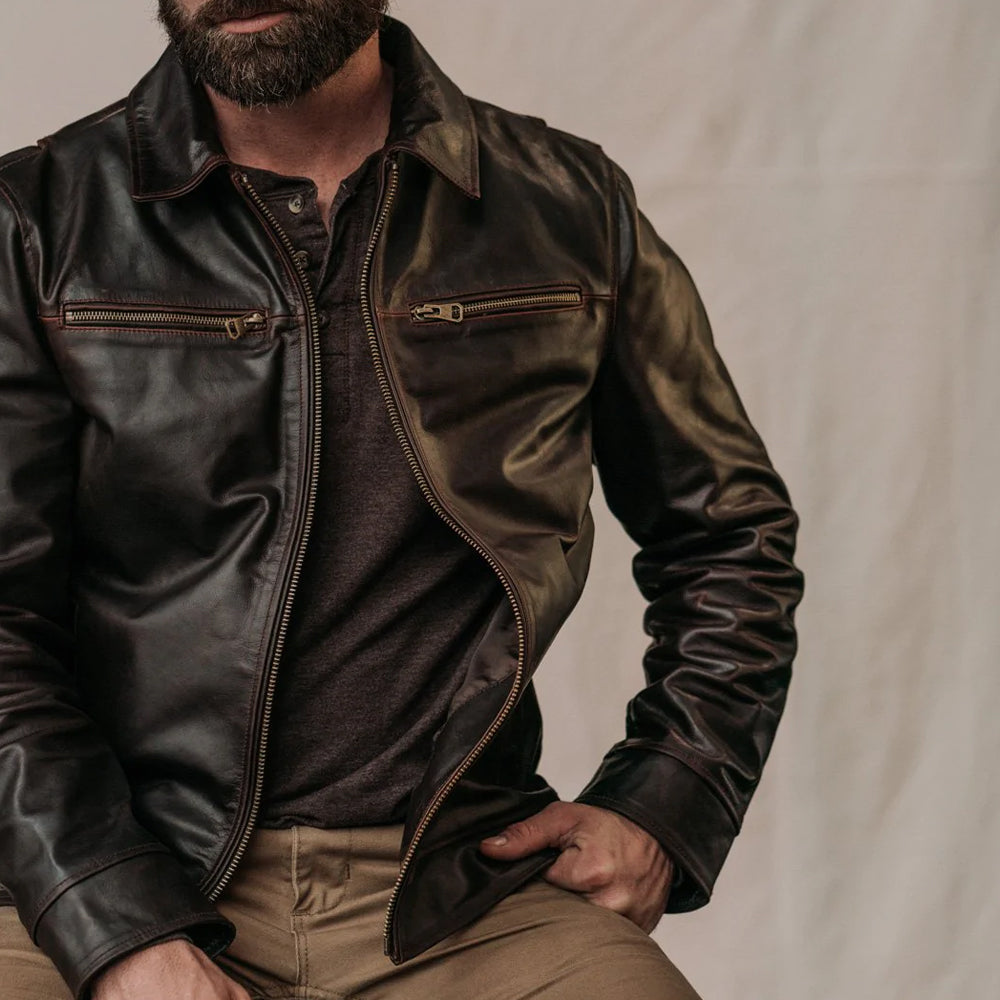 Men’s Classic Brown Flight Leather Jacket