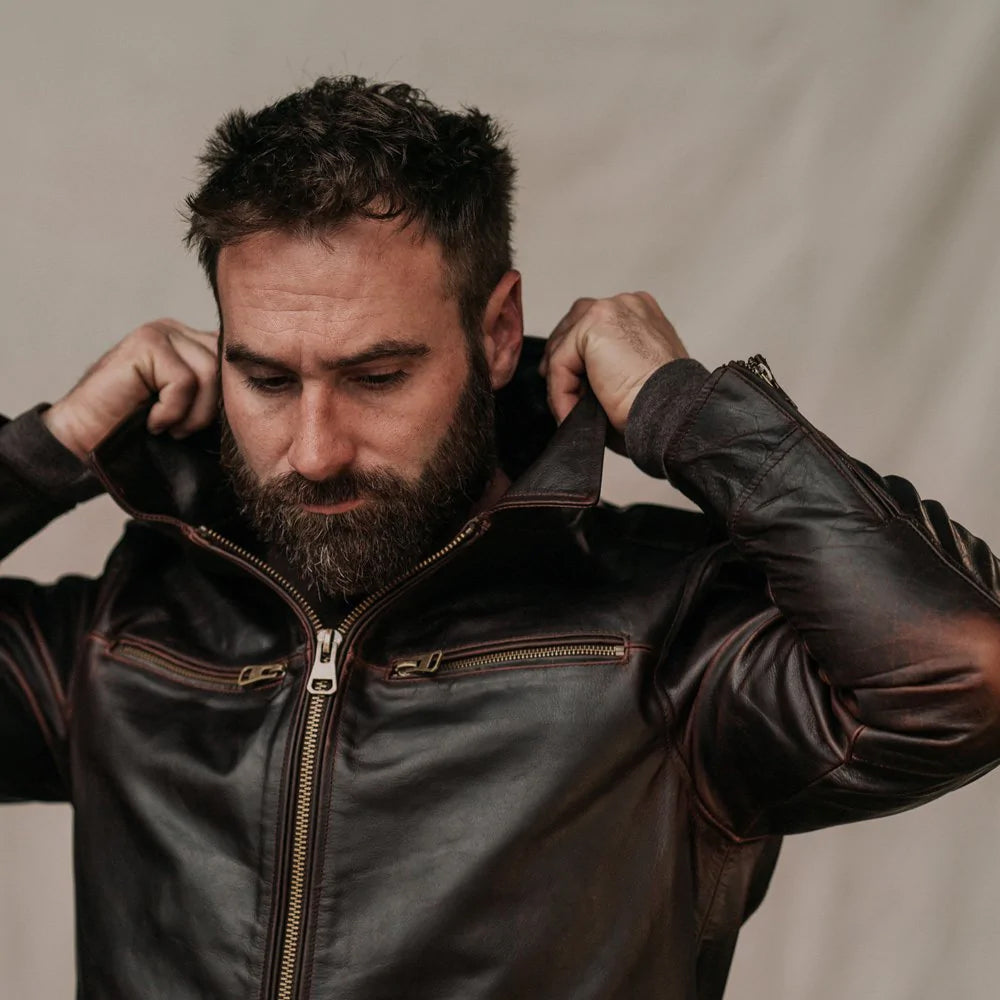Men’s Classic Brown Flight Leather Jacket