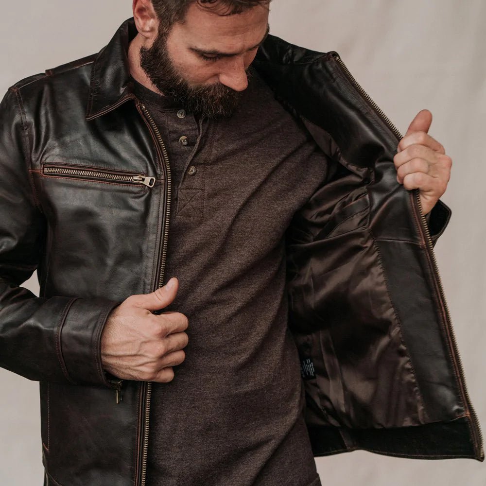 Men’s Classic Brown Flight Leather Jacket