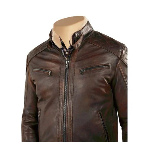 Men’s Desert Brown Leather Jacket Rugged & Timeless Outdoor Style