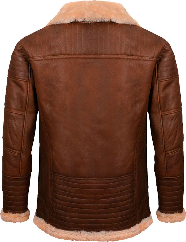 Men’s Brown Nappa Leather Jacket with Fur