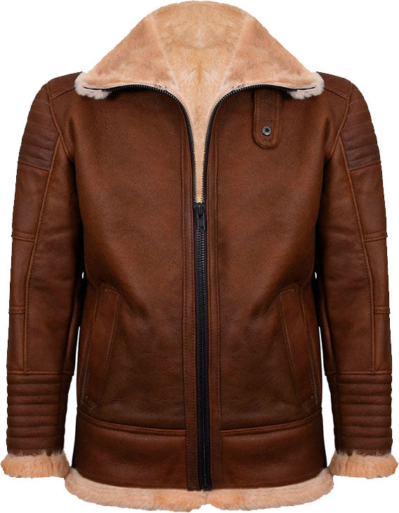 Men’s Brown Nappa Leather Jacket with Fur