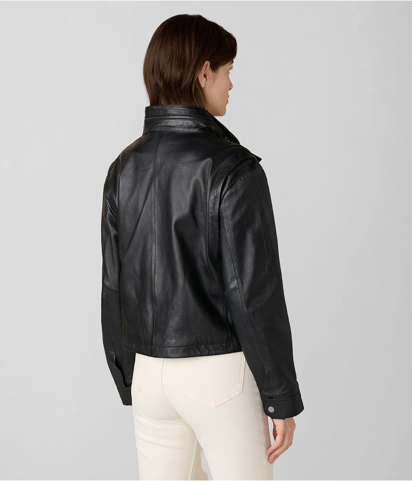 Women's Black Harrington Leather Jacket