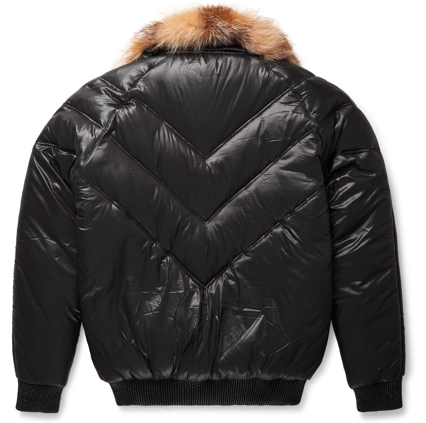 Premium Avanzar Nylon Black V-Bomber Jacket