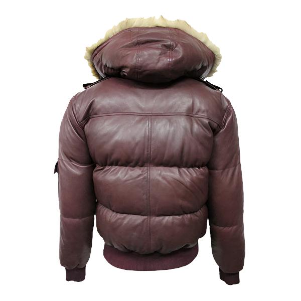 Winter Warm Pilot 6 Puffer Men’s Hooded Lambskin Bomber Jacket