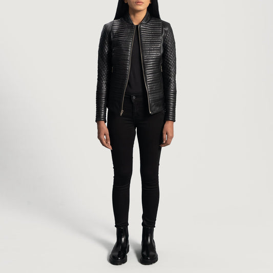 Cityscape Black Leather Biker Jacket Urban Edge & Bold Style