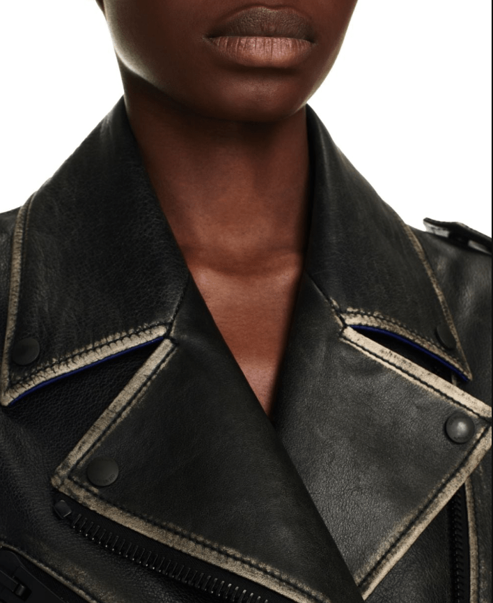 Women's Black Vintage Biker Leather Jacket