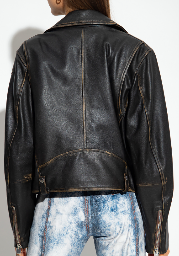 Women's Vintage Black Biker Leather Jacket