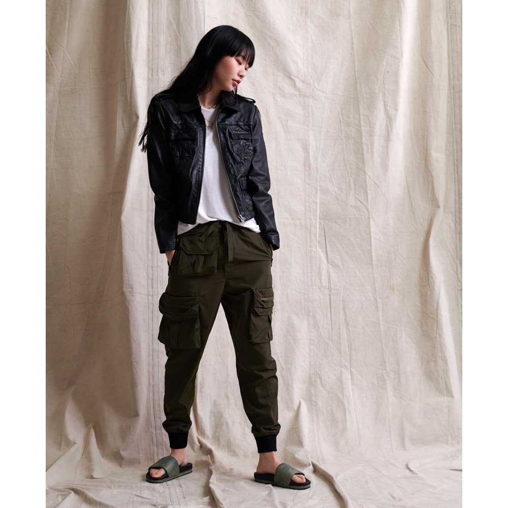 Women's Black Harrington Trucker Leather Jacket with Classic Fit