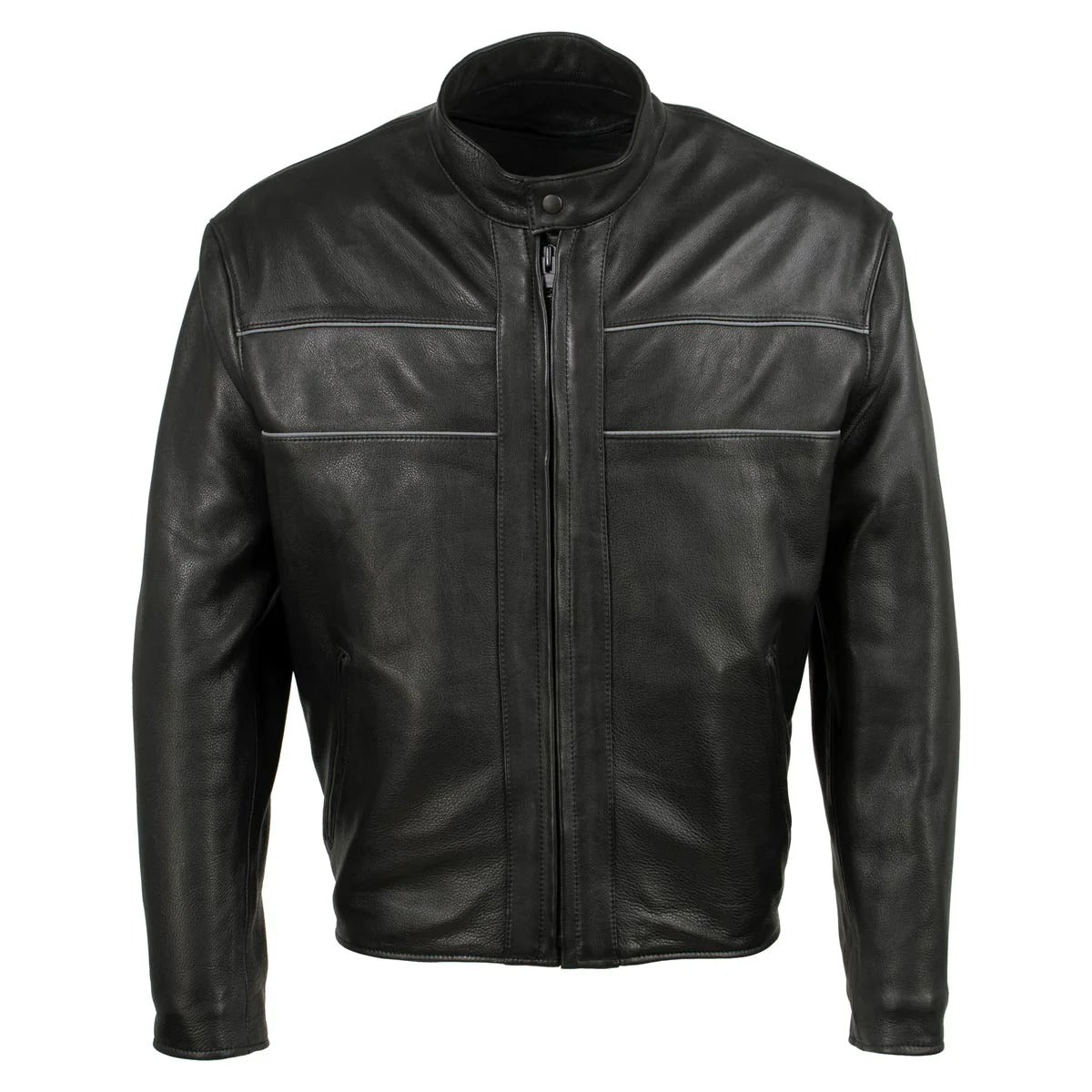 Echo Black Premium Leather Motorcycle Jacket for Men