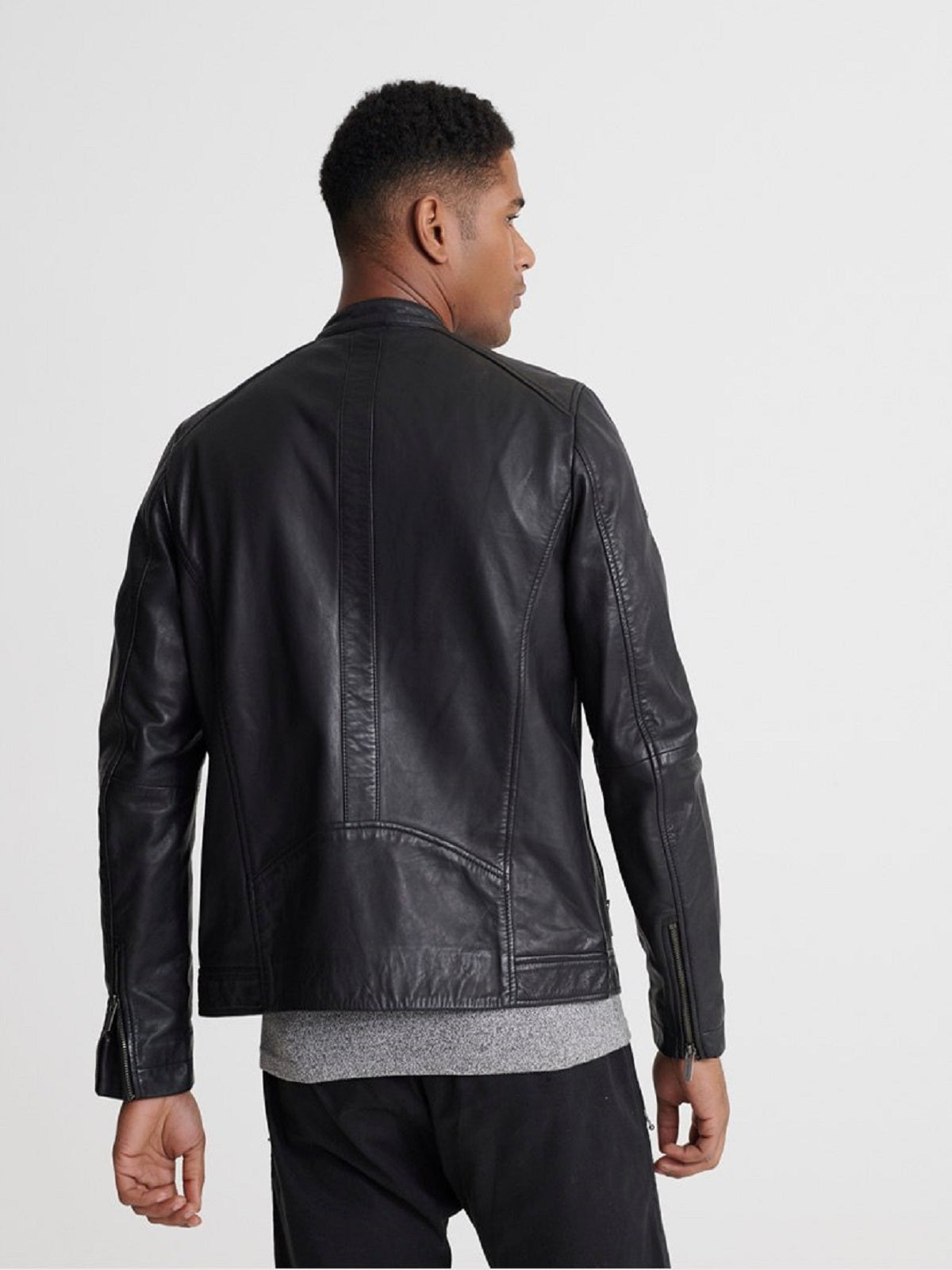 Men’s Black Leather Jacket by Avanzar