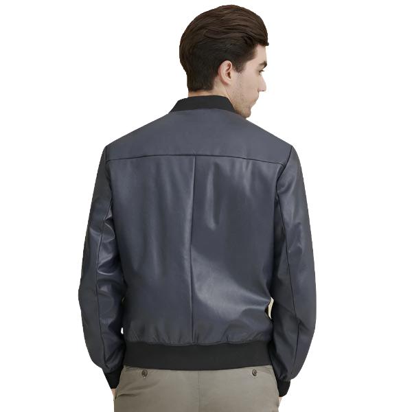 Men’s Faux Leather Bomber Jacket