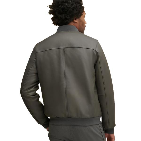 Men’s Leather Stadium Bomber Jacket