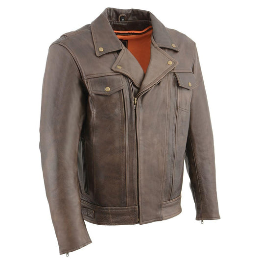 Men’s Retro Brown Motorcycle Leather Jacket