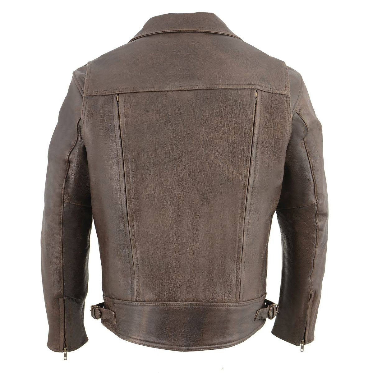 Men’s Retro Brown Motorcycle Leather Jacket