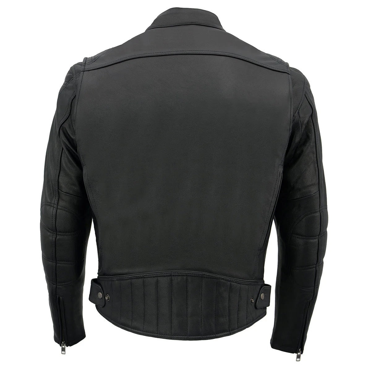 Men’s Black Vented Leather Motorcycle Jacket