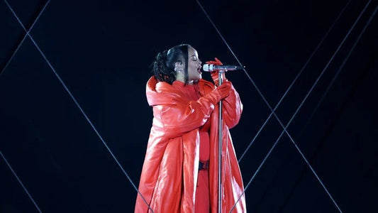 Rihanna Super Bowl Halftime  Red Leather Oversized Coat  Avanzar Leather