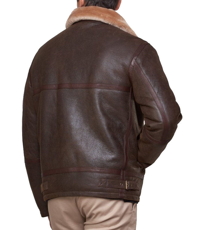 Men’s Shearling Sheepskin Bomber Jacket