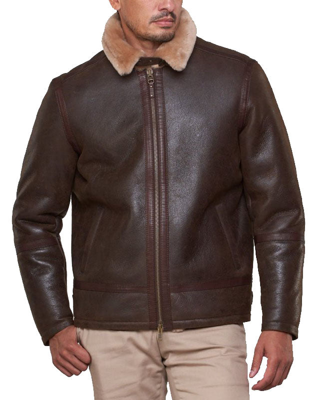 Men’s Shearling Sheepskin Bomber Jacket