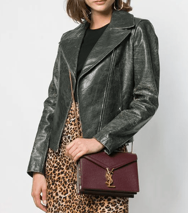 Women's Khaki Distressed Vintage Leather Jacket