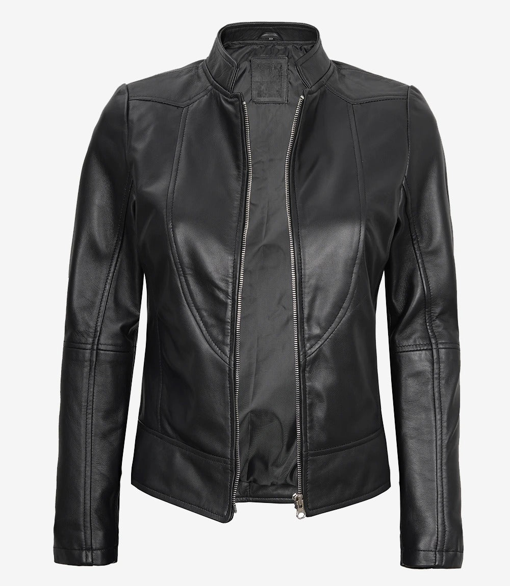 Avanzar Women’s Black RacerFit Leather Jacket