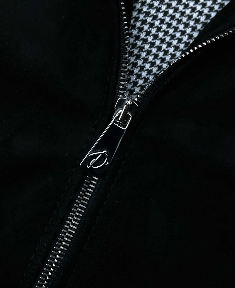 Women's Black Suede Leather Bomber Jacket