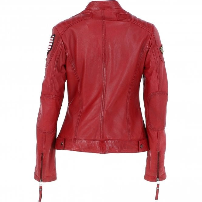 Women's Red Fashion Leather Biker Jacket Trendy & Slim Fit
