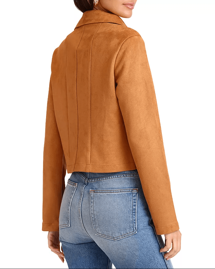 Women's Brown Suede Leather Harrington Jacket